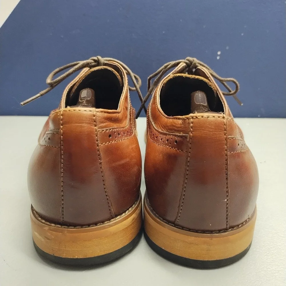 Stacy Adams Dickinson Oxford Shoes Mens US 11.5M Brown Leather Cap Toe 25066-221
